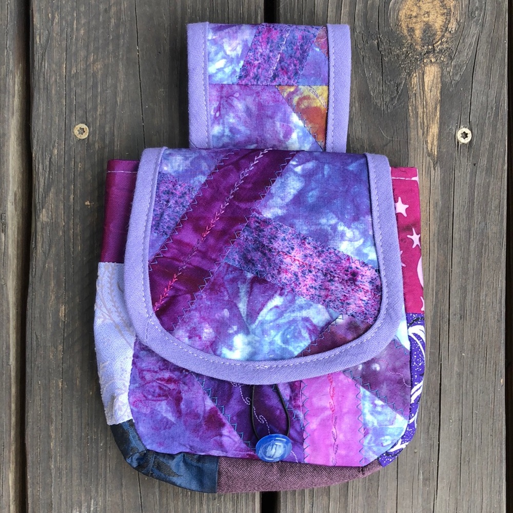 Hip Pouch Belt Bag Renaissance Medieval Patchwork Fabric Handmade